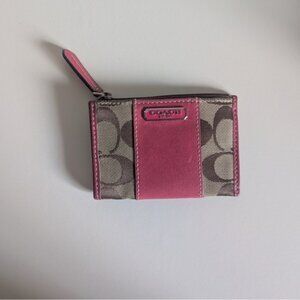 Coach Pink Leather Card Holder